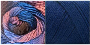 NAVY   ANEMONE - Embossed Phoenix Scarf KIT