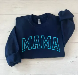 Navy Blue Embossed Mama Sweatshirt
