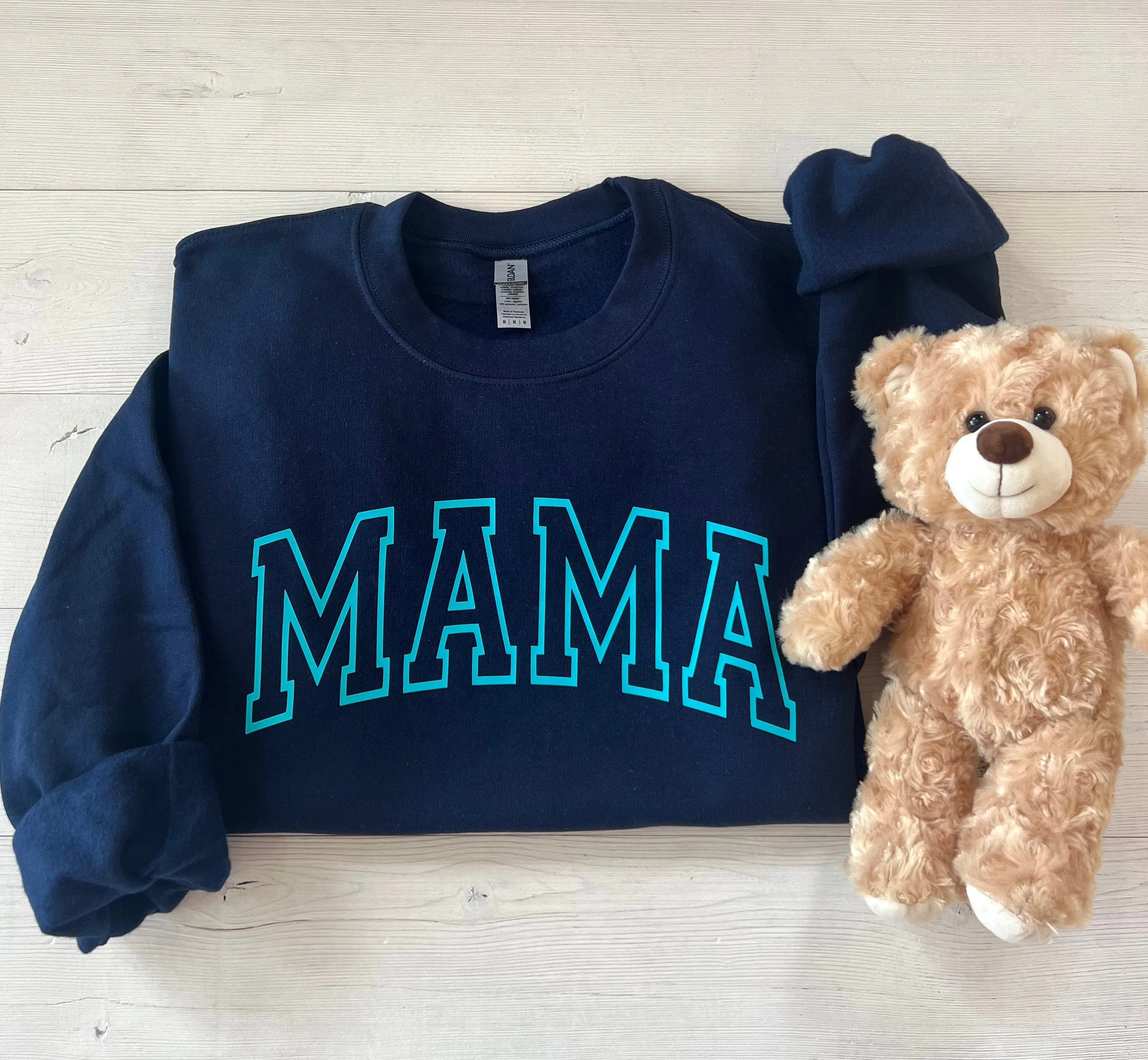 Navy Blue Embossed Mama Sweatshirt