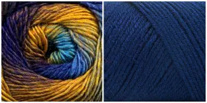 NAVY   PEACOCK -  Embossed Phoenix Vortex Shawl KIT