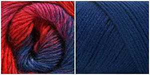 NAVY   VIOLET FIELDS - Falling Leaves Scarf YARN KIT