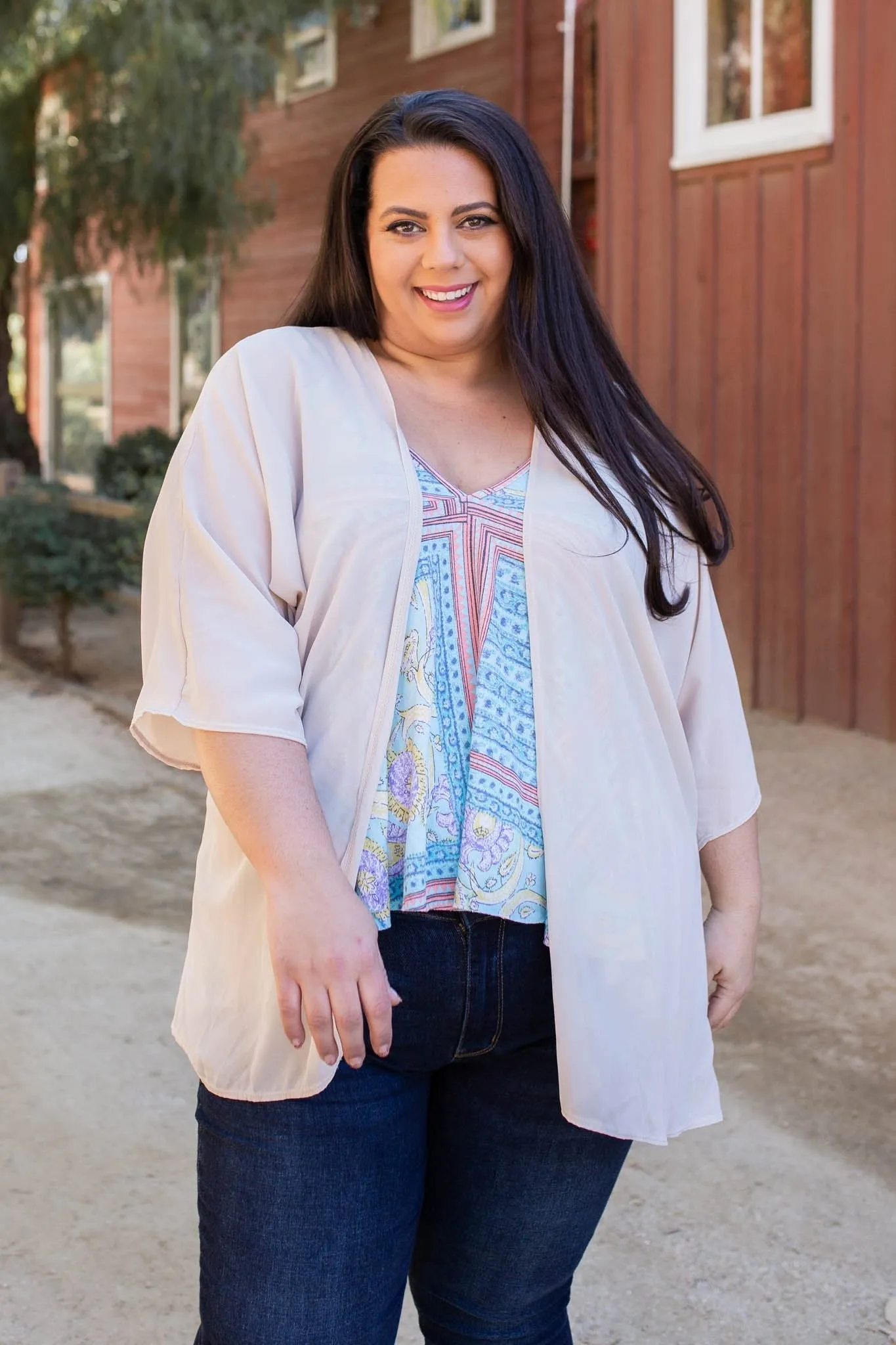 Neutral Beauty Beige Kimono