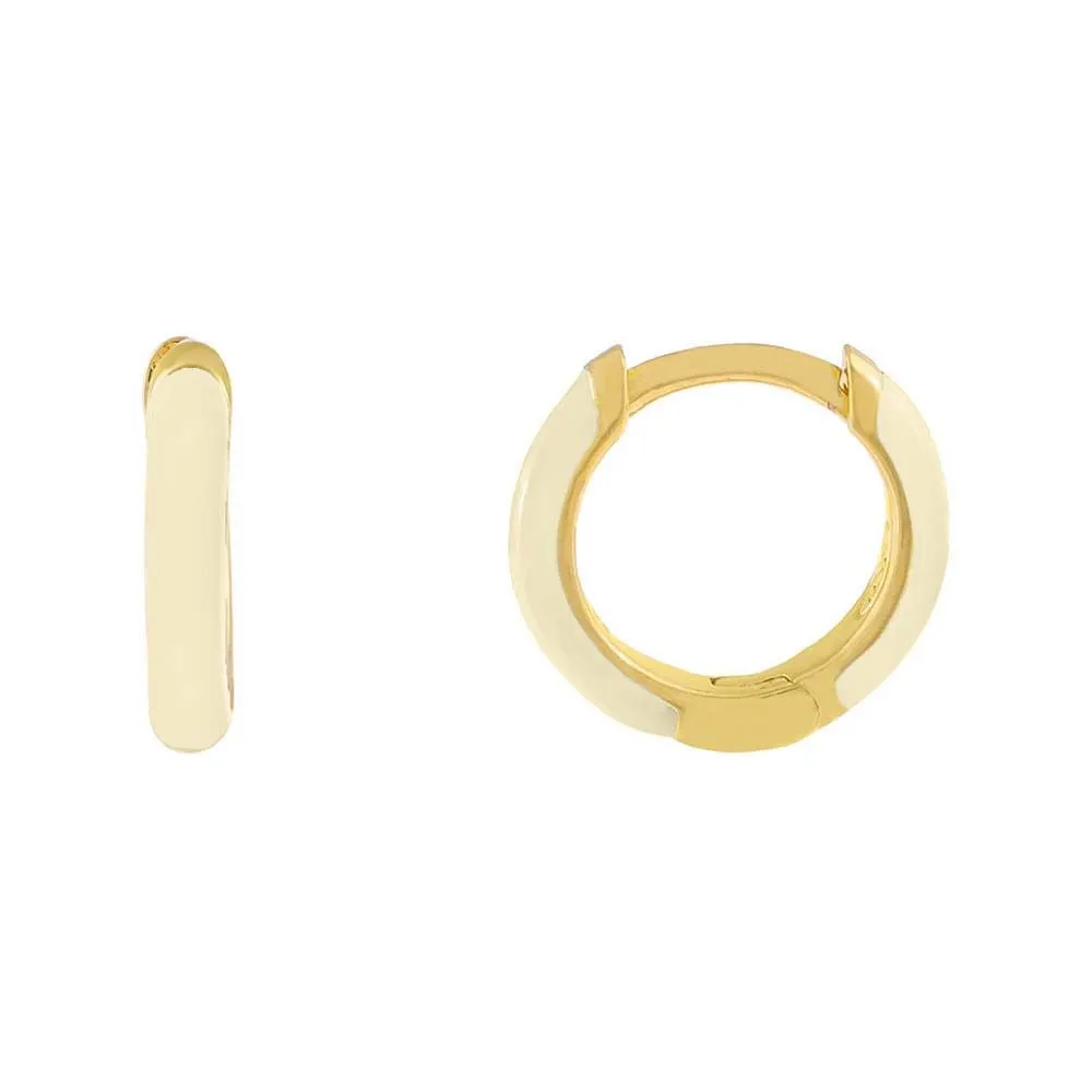 Neutral Enamel Huggie Earring