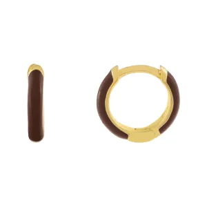 Neutral Enamel Huggie Earring