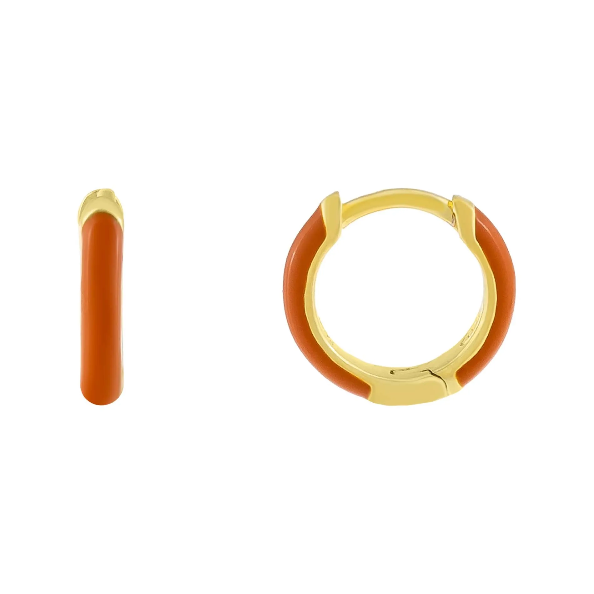 Neutral Enamel Huggie Earring