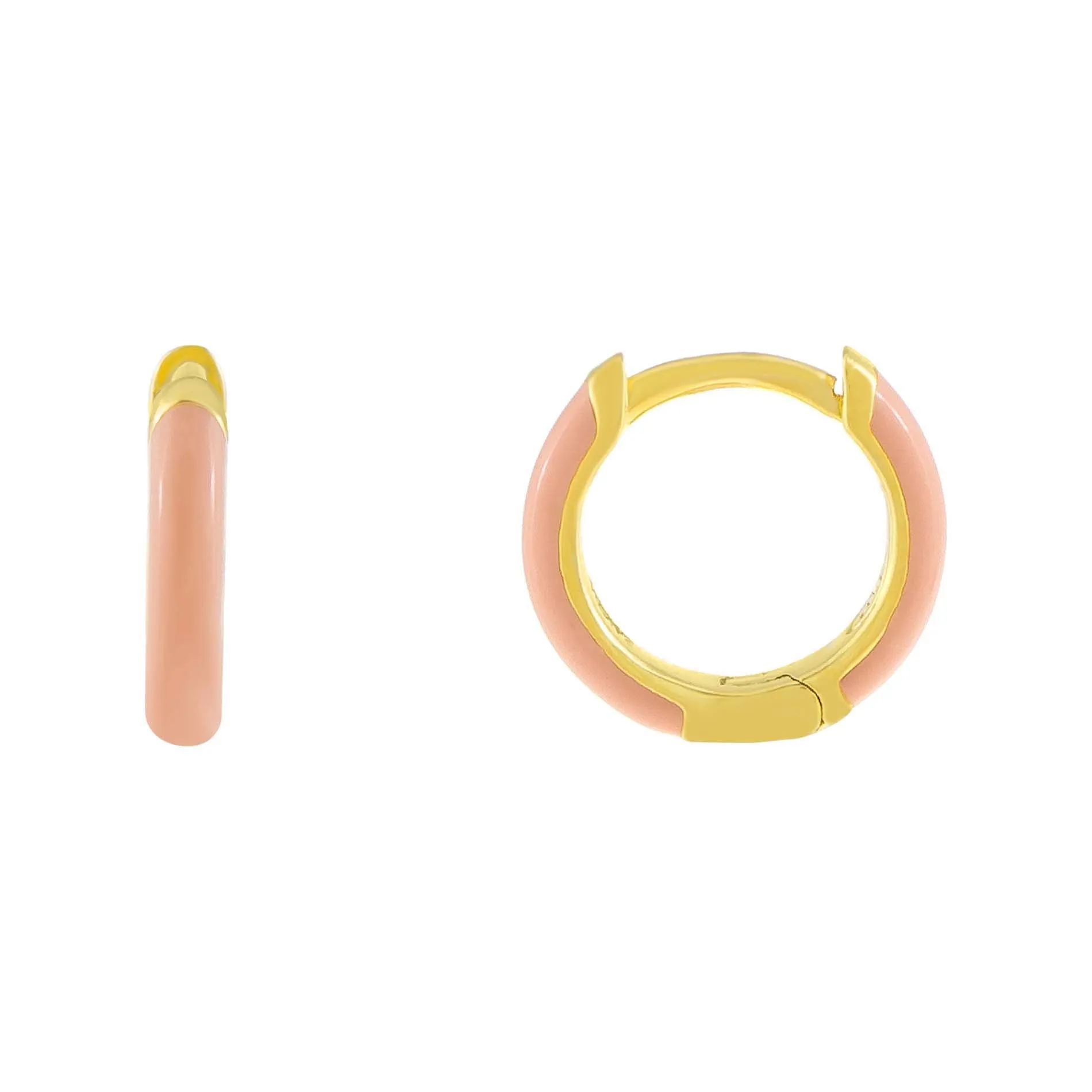 Neutral Enamel Huggie Earring