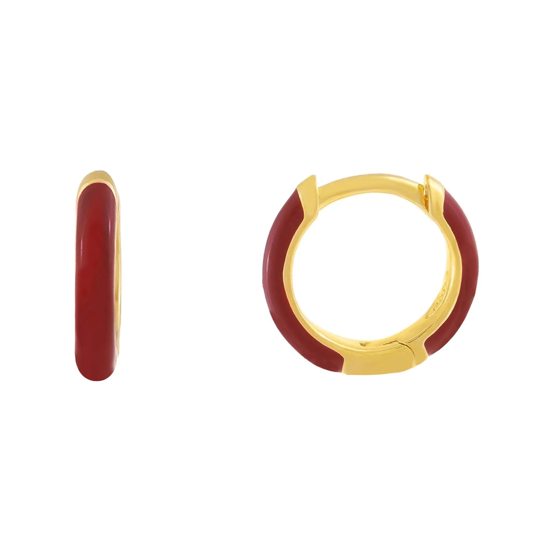 Neutral Enamel Huggie Earring