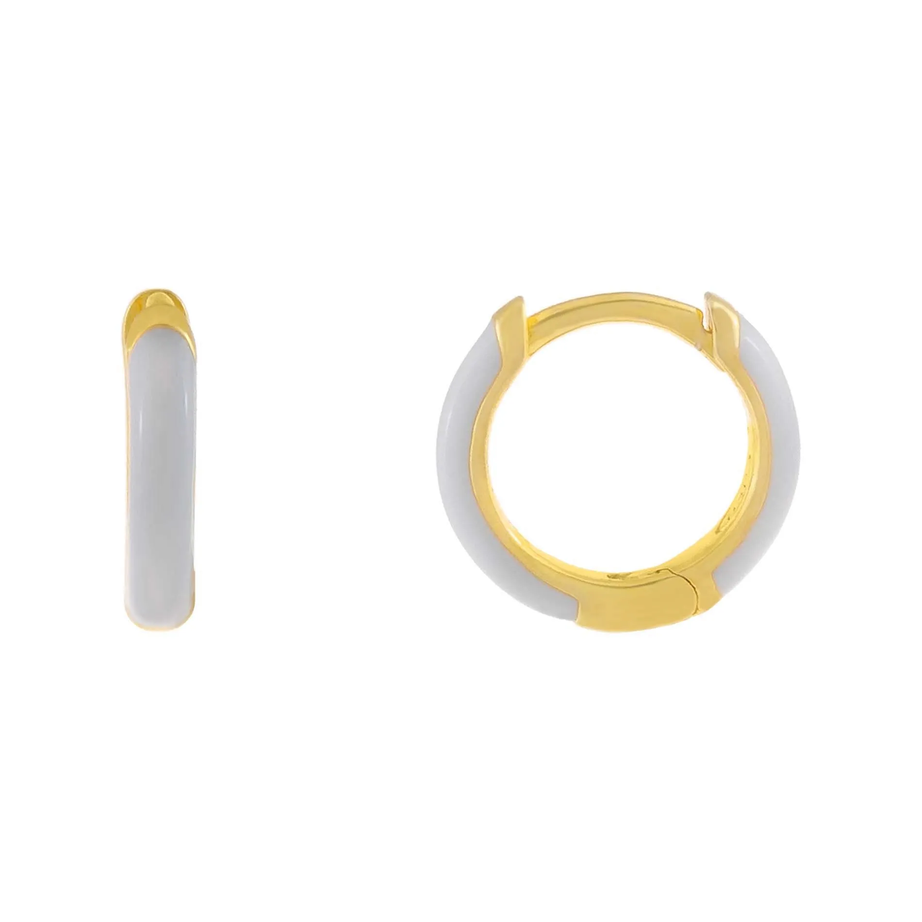 Neutral Enamel Huggie Earring