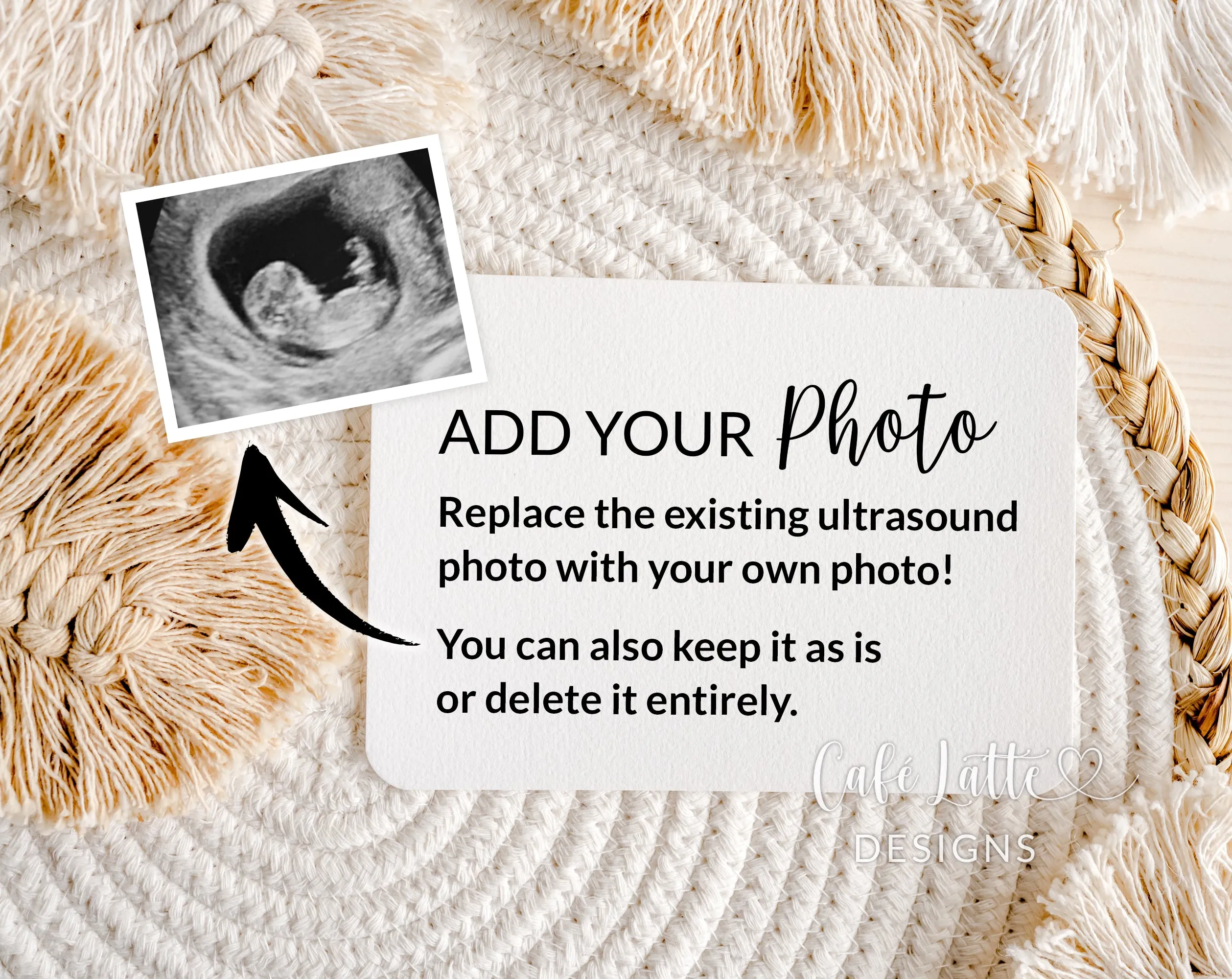 Neutral Pregnancy Announcement Digital - Mama & Baby Lamb - Unexpected