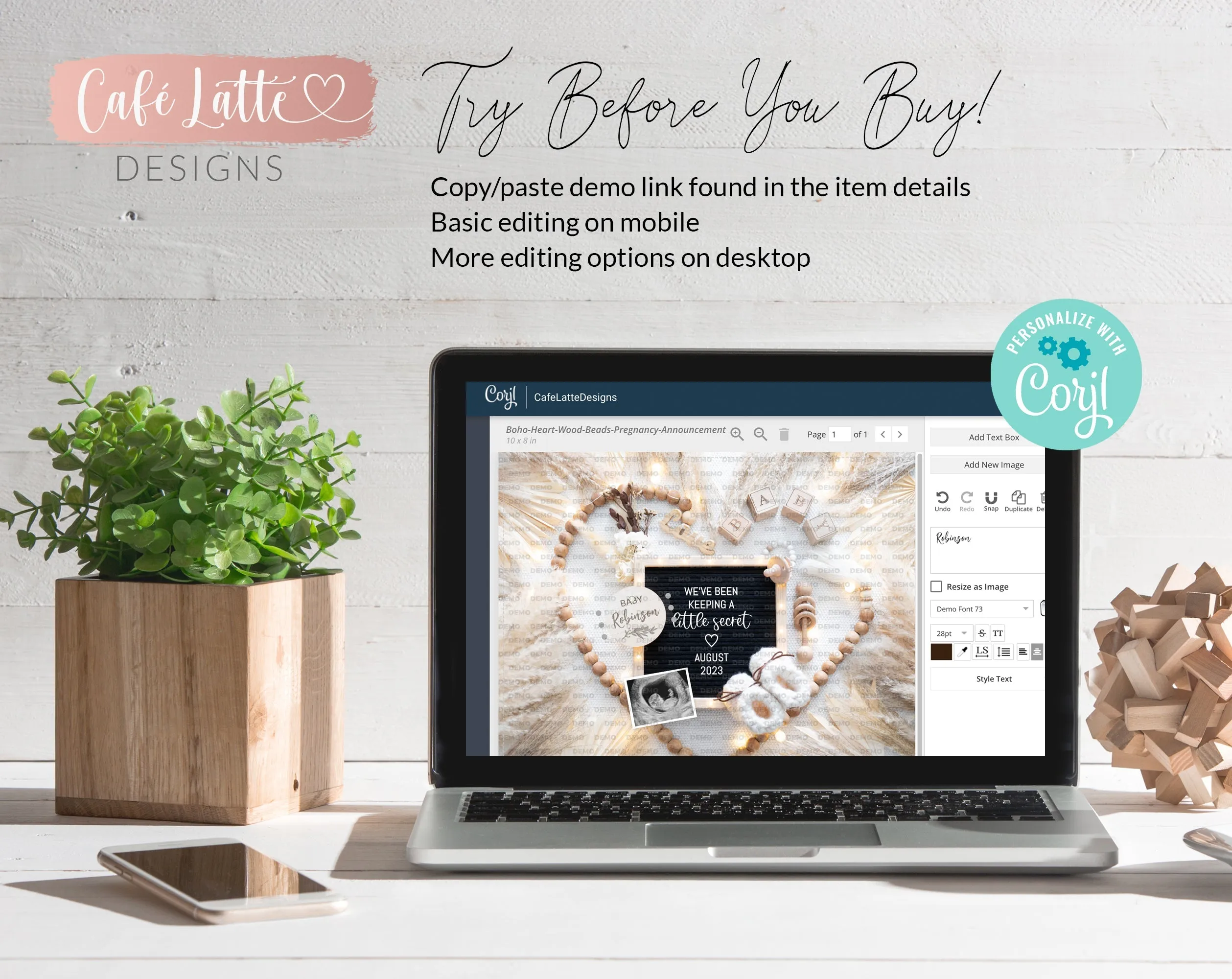 Neutral Pregnancy Announcement Digital - Perfect Gift