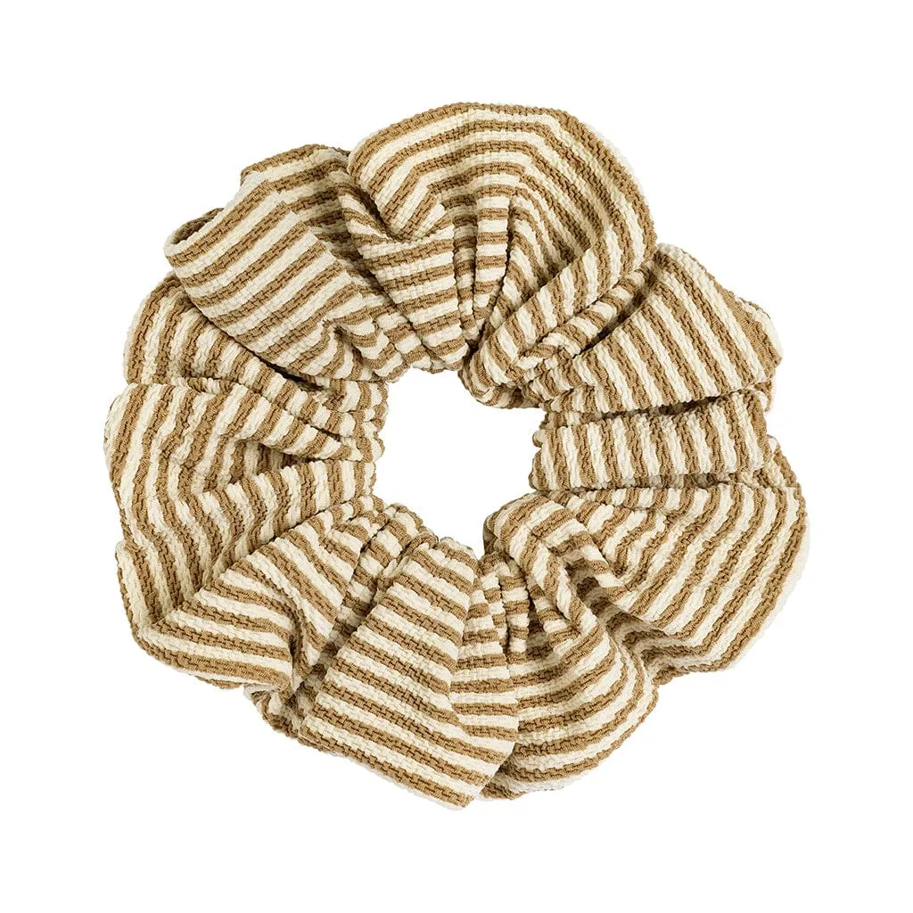 Neutral Stripe Chunky Scrunchie