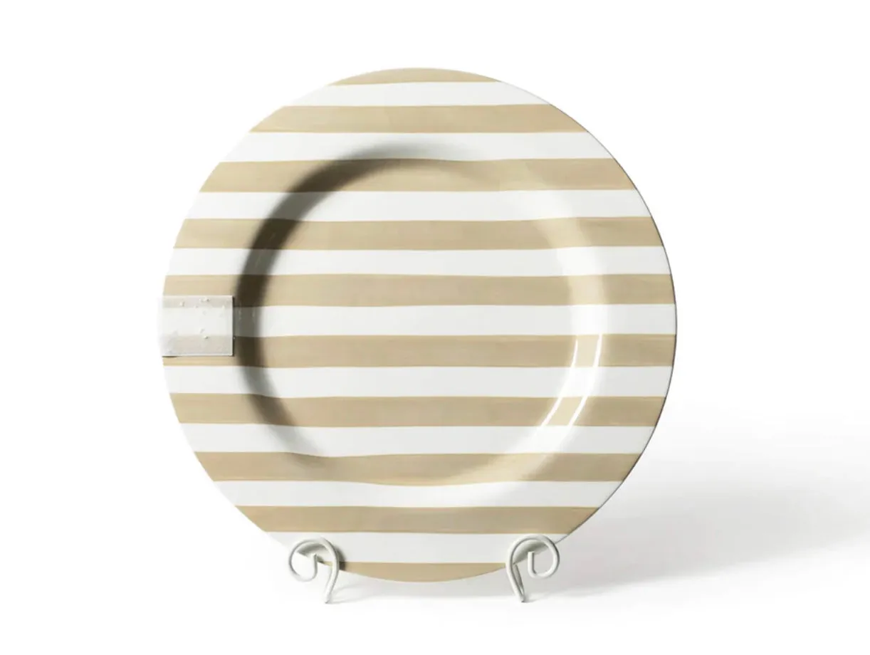 Neutral Stripe Round Serving Platter