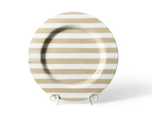 Neutral Stripe Round Serving Platter