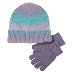 NEW Elli by Capelli Ombre Cuffed Beanie & Magic Glove 2-Piece Set Girls Size S/M