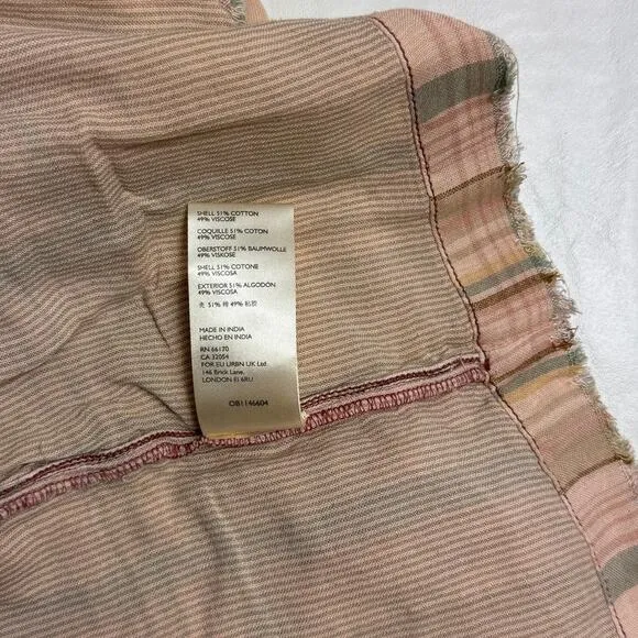 New Free People Plaid Fever Midi Skirt in Soft Peach Women's Size 0