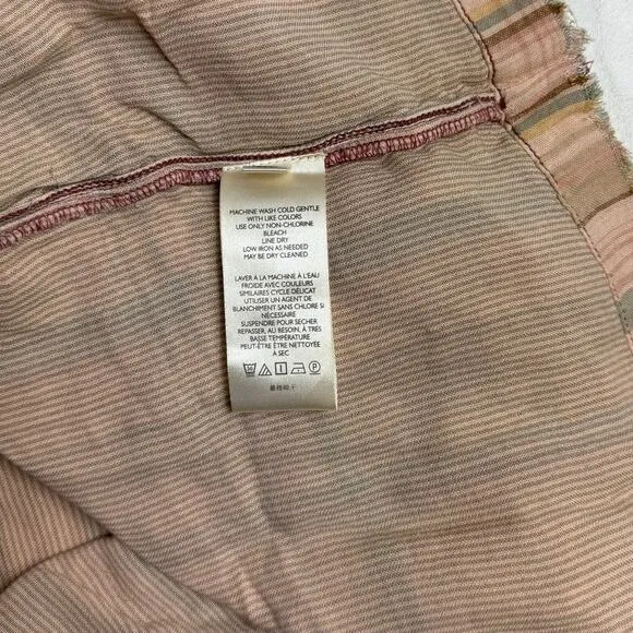 New Free People Plaid Fever Midi Skirt in Soft Peach Women's Size 0