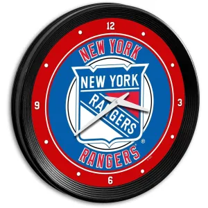 New York Rangers: Ribbed Frame Wall Clock