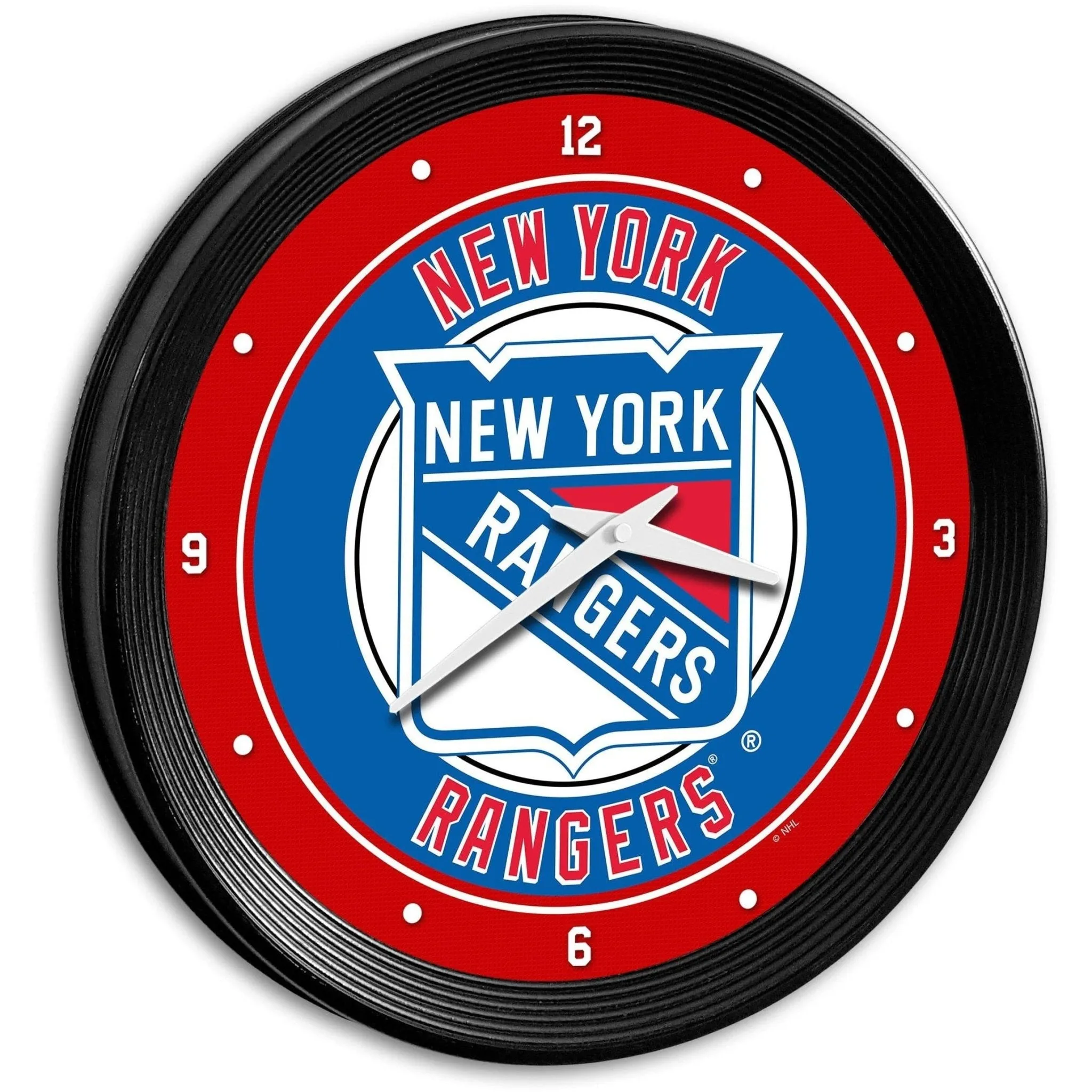 New York Rangers: Ribbed Frame Wall Clock
