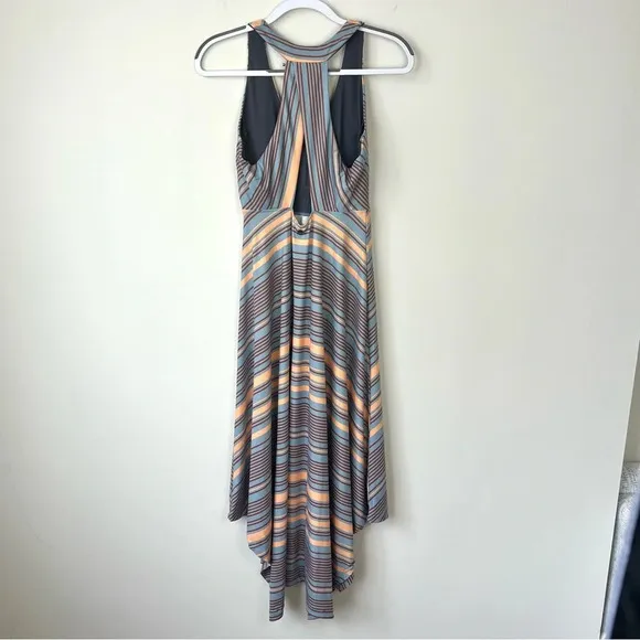 NWT Prana Saxton Athletic Maxi Dress Red Clay Stripe