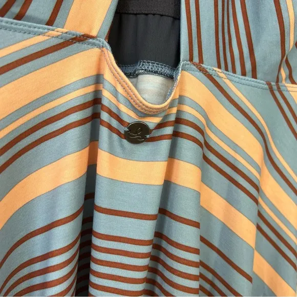 NWT Prana Saxton Athletic Maxi Dress Red Clay Stripe