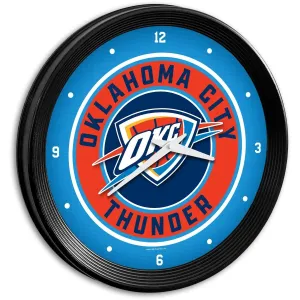 Oklahoma City Thunder: Ribbed Frame Wall Clock