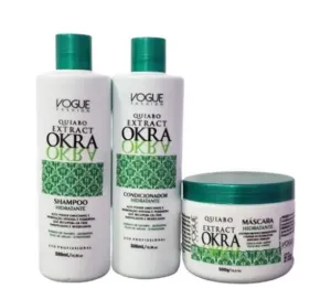 Okra Quiabo Extract Maintenance Home Care Treatment Kit 3x500 - Vogue Fashion