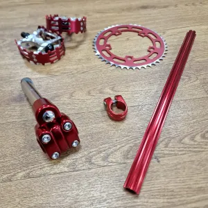 Old Shool BMX Parts Pack with 110 BCD Chainring - Red