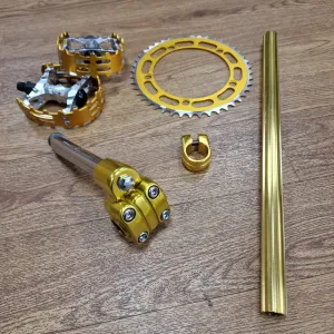 Old Shool BMX Parts Pack with 130 BCD Chainring - Gold