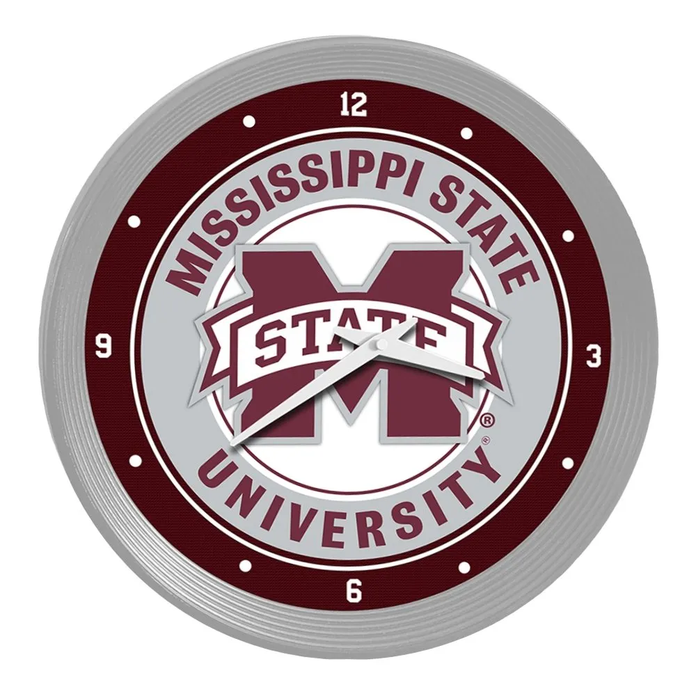 Ole Miss Rebels: Ribbed Frame Wall Clock