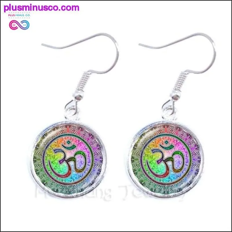 Om Ohm Aum Namaste Yoga Symbol Earrings Charming Bright