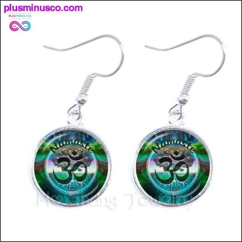Om Ohm Aum Namaste Yoga Symbol Earrings Charming Bright