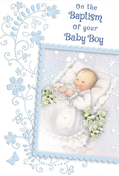 On the Baptism  of Your Baby Boy Greeting Card