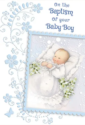 On the Baptism  of Your Baby Boy Greeting Card