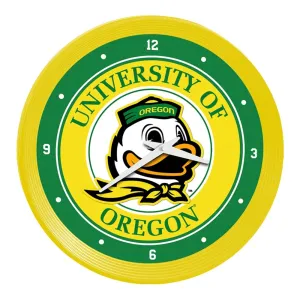 Oregon Ducks: Ribbed Frame Wall Clock