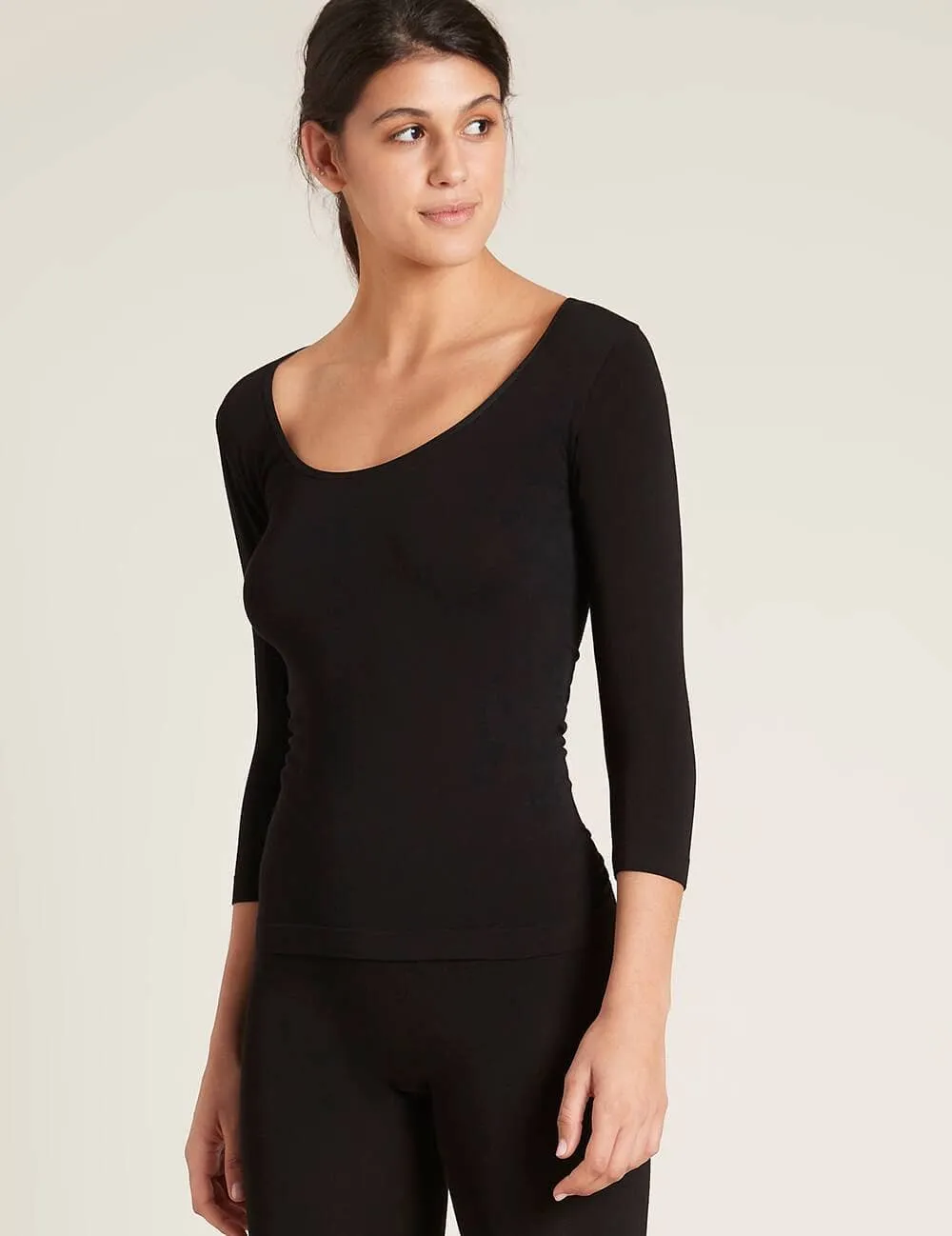 Organic Bamboo Scoop 3/4 Sleeve Top