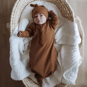 Organic Essentials Baby Gown - Cinnamon