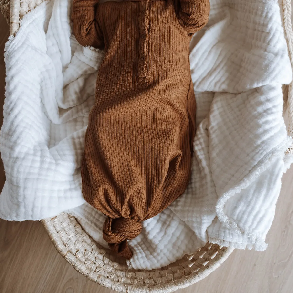 Organic Essentials Baby Gown - Cinnamon