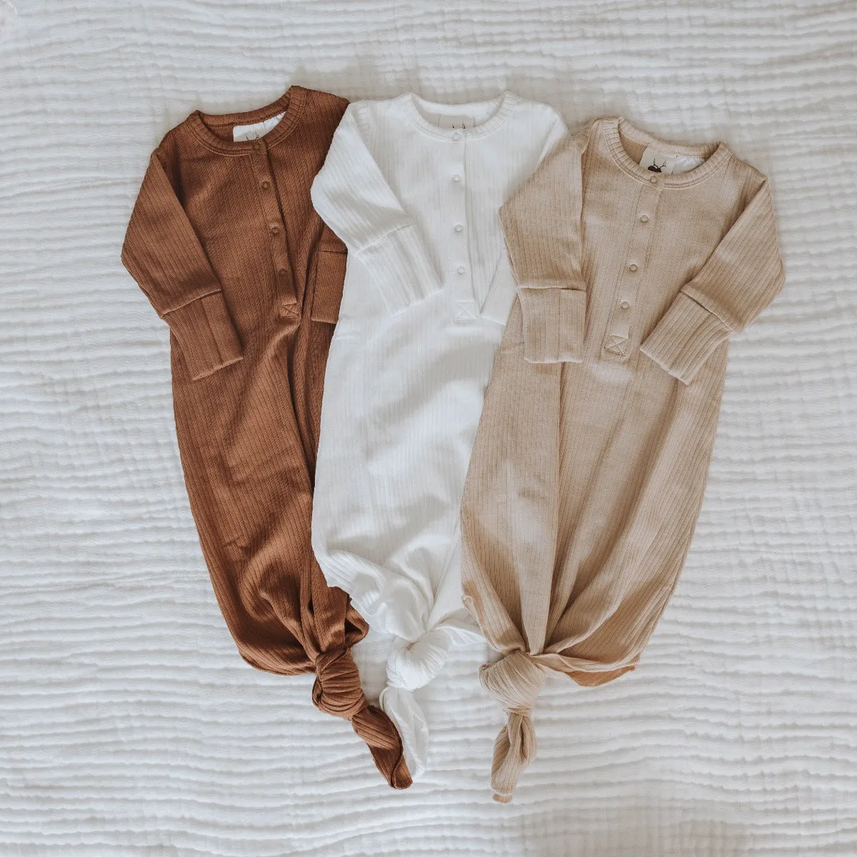 Organic Essentials Baby Gown - Cinnamon