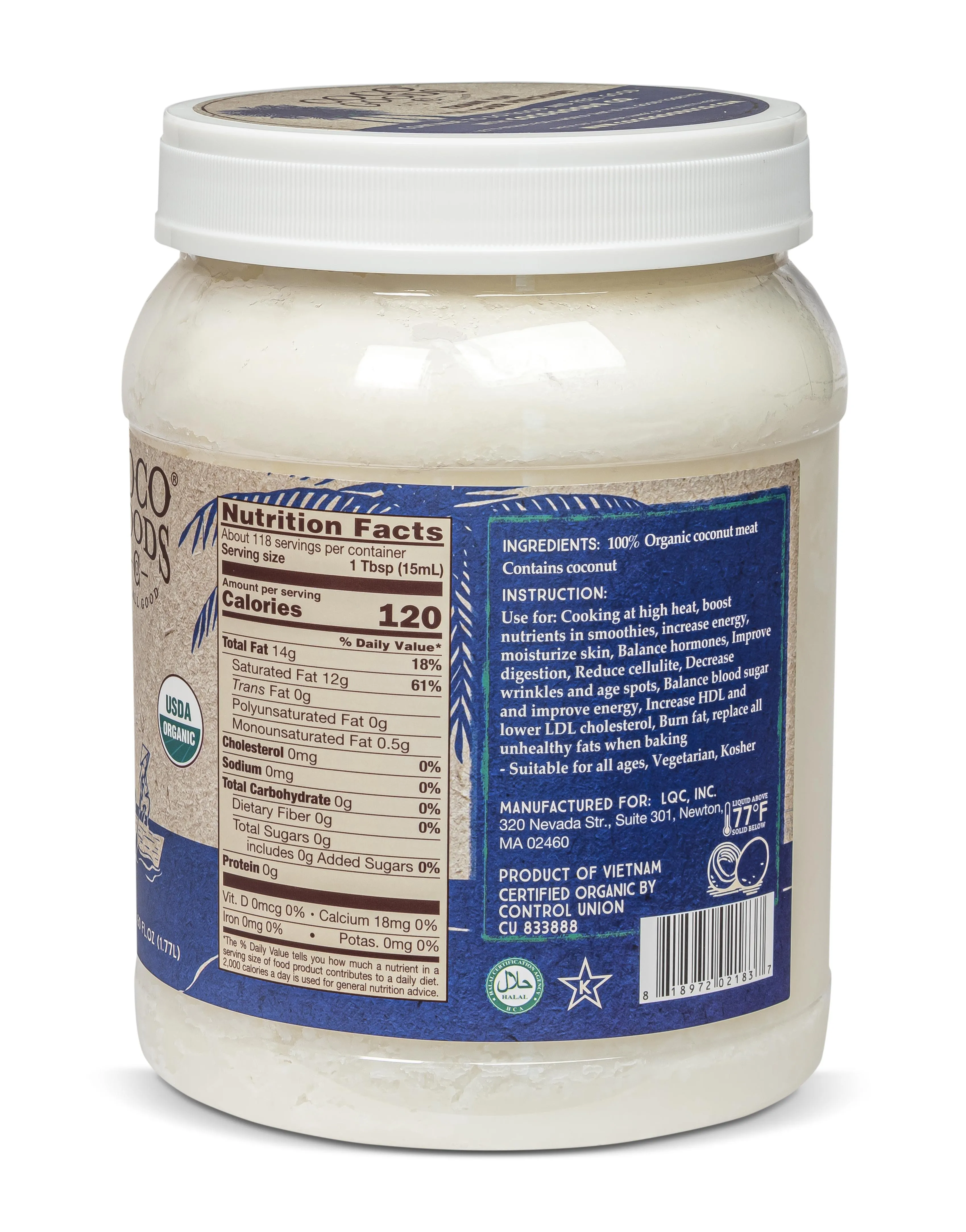 Organic Refined Coconut Oil