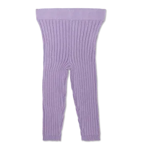 Organic Ribbed Essential Leggings - Lilac