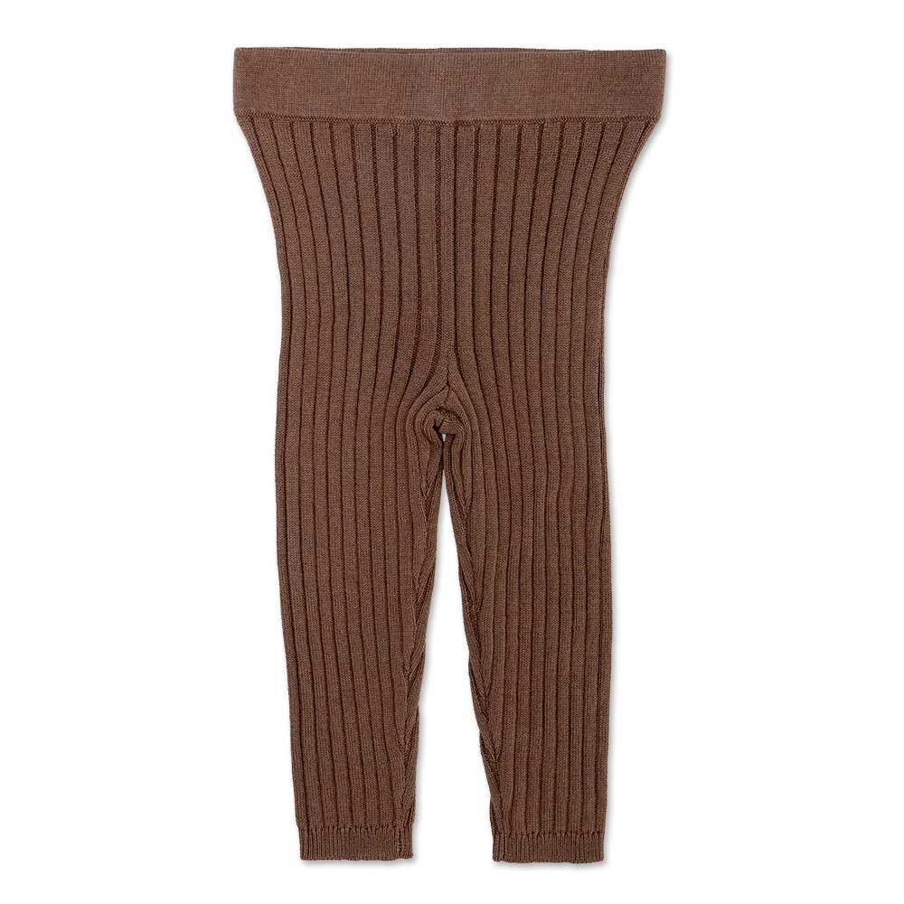 Organic Ribbed Essential Leggings - Mushroom