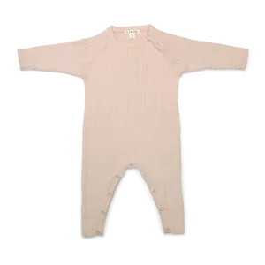 Organic Ribbed Jumpsuit - Pink Salt