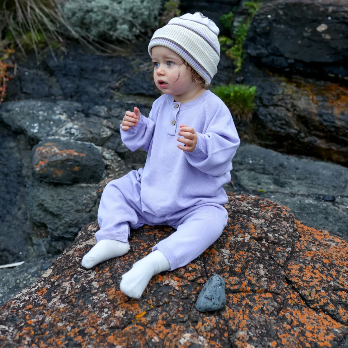 Organic Star Suit - Lilac