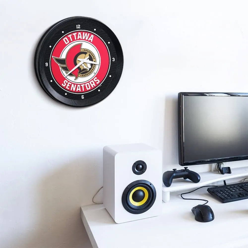Ottawa Senators: Ribbed Frame Wall Clock