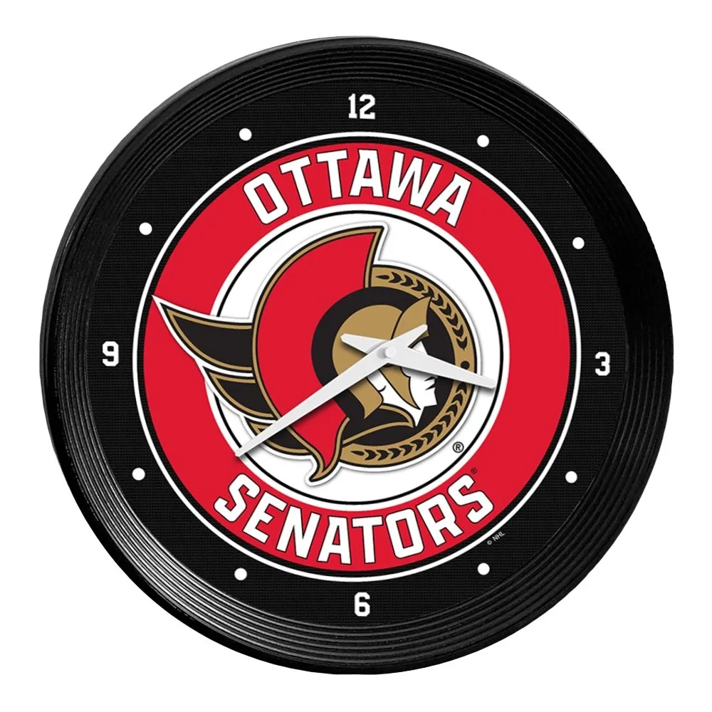 Ottawa Senators: Ribbed Frame Wall Clock