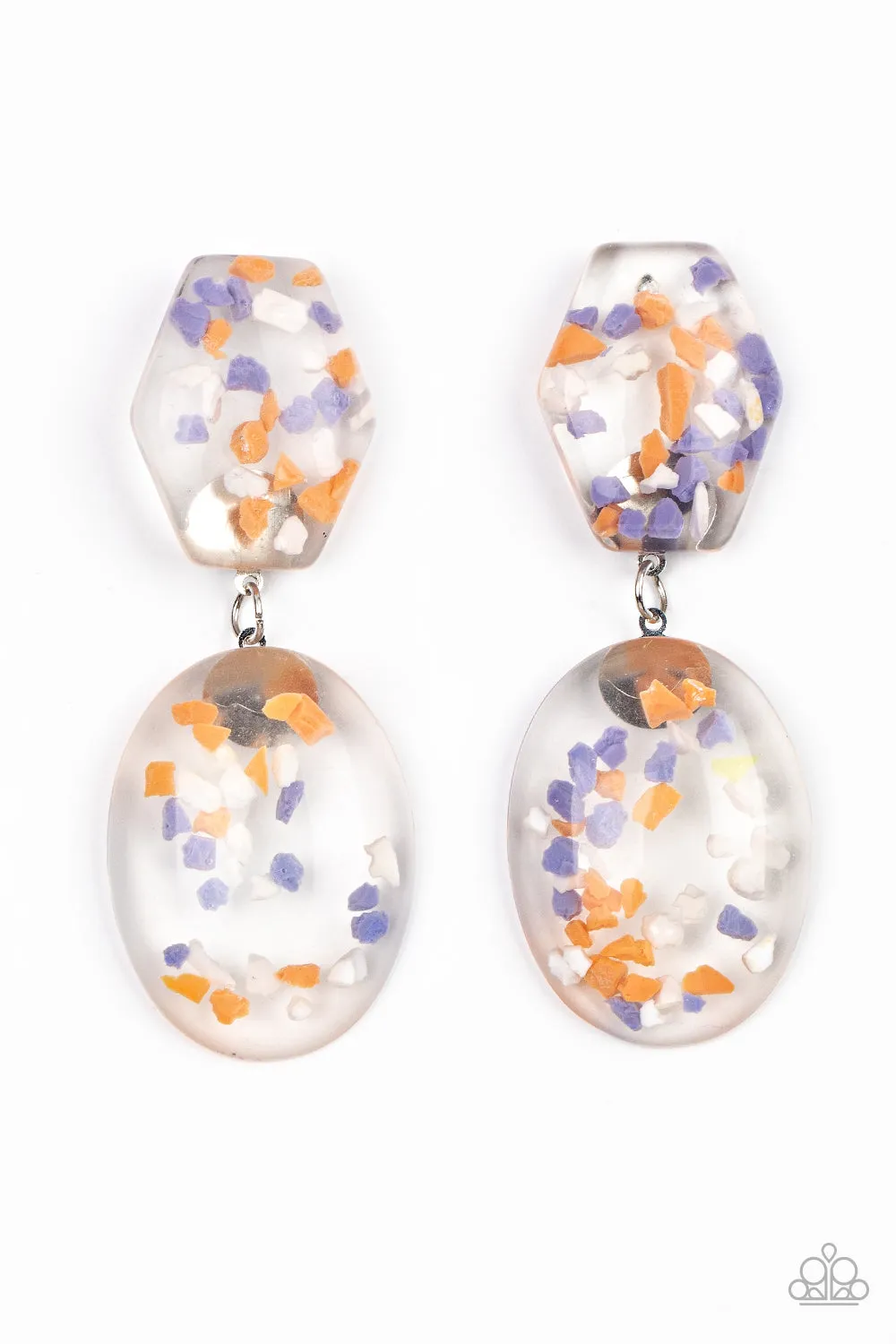 Paparazzi Flaky Fashion Earrings Orange