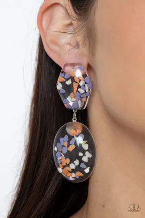Paparazzi Flaky Fashion Earrings Orange