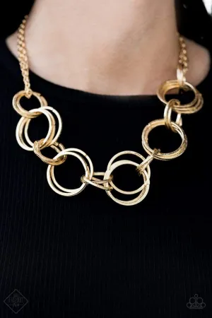 Paparazzi  Jump Into The Ring - Gold Necklace