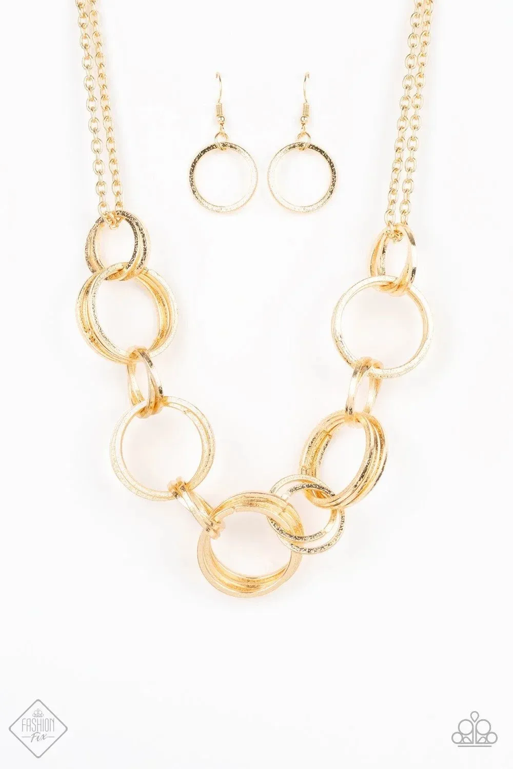 Paparazzi  Jump Into The Ring - Gold Necklace