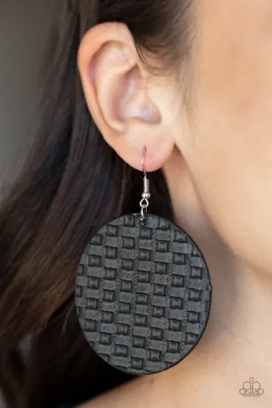 Paparazzi - WEAVE Me Out Of It - Black Earrings